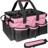 FLAVORA Pink Large Multi-Compartment Tool Bag - Removable Dividers
