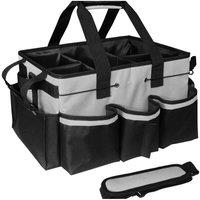 FLAVORA Grey Large Multi-Compartment Tool Bag - Removable Dividers