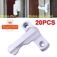 FLAVORA 20x Window Safety Locks UPVC Door Sash Jammer Security in White | Size: 10000mm x 520mm