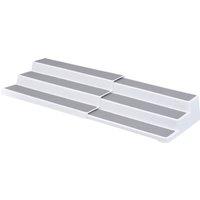 FLAVORA Extendable Shelf 3 Tier Step Jar Tin Spice Storage in White | Size: 100 cm x 15 cm