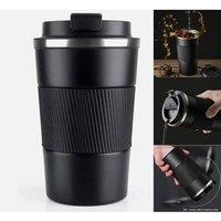 FLAVORA Stainless Steel Thermos Mug Tea Coffee Thermal Cup in Black | Size: 0.6m2
