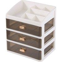 FORGEVIO 3 Tier Drawers Makeup Storage Box in White | Size: 500mm