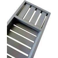 FORGEVIO Bamboo Wood Bath Tub Rack Bathroom Shelf Tidy Tray in Grey | Size: 180 cm width x 180 cm drop