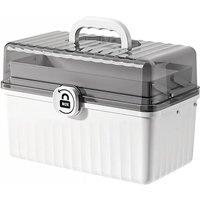 KORVIXA Grey White 3 Tier Craft Storage Box Medicine Lock Boxes | Size: 900mm