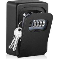 Kelvenix Wall Mounted Key Safe, Outdoor Security Key Lock Box in Black