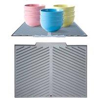 Kelvenix Large Size Silicone Dish Draining Mat Kitchen in Grey | Size: 10000mm x 520mm