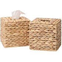 Kelvenix BohemianStyle Square Rattan Weaving Tissue Box in Brown