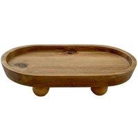 Kelvenix oval Wooden Oval Tray Plate Food Dishes Dried Fruit Plate in Brown | Size: 0.6m2