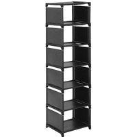 Kelvenix 7tier Vertical Shoe Rack Tall Storage Shoe Shelf in Black | Size: 0.6m2