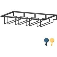 Ventryn Bar Wine Glass Hanger Holder Under Cabinet Shelf M SIZE in Black