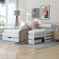 ModernLuxe Kids single cabin daybed with trundle & storage drawer in White