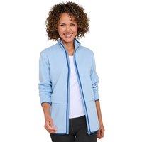 Amber Women's Contrast Trim Fleece Jacket in Light Blue | Size: 12-14