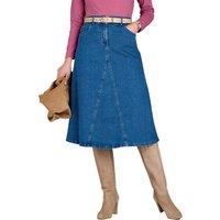 Amber Women's Cotton Stretch Denim Skirt, Below Knee 27 Inch / 68.5cm in Blue | Size: 18