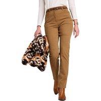 Amber Women's Jeans with Elasticated Back Waist Jeans Stretch Cord in Light Brown | Size: 10XS