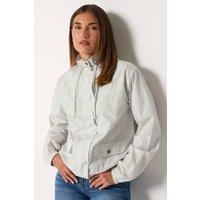 Long Tall Sally Women's Tall Check Windbreaker Jacket in Ivory | Size: 20