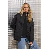 Long Tall Sally Women's Tall Windbreaker Jacket in Black | Size: 16