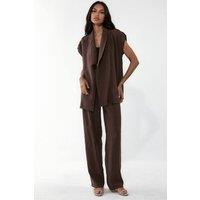 MSN Collection Women's Cotton Viscose Two-Piece Coord in Chocolate | Size: XL