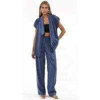 MSN Collection Women's Cotton Viscose Two-Piece Coord in Blue | Size: XL