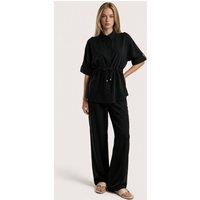 MSN Collection Women's Cotton Viscose Two-Piece Coord in Black | Size: Medium