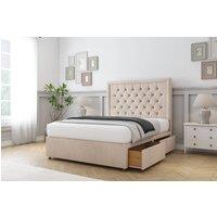 Sloomy Amberley Plush Divan Bed Set 4 Drawers With 26 Strutted Headboard & 12 Matching Footboard in Dark Grey | Size: Small Double