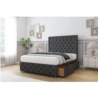 Sloomy Brington Naples Divan Bed Set No Drawers With 26 Strutted Headboard in Light Brown | Size: Small Single