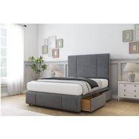 Sloomy Lisbon Naples Divan Bed Set 2 Drawers Right Side With 26 Strutted Headboard & 12 Matching Footboard in Light Brown | Size: Small Double
