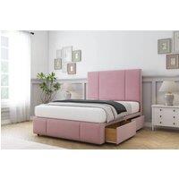 Sloomy Lancaster Tweed Divan Bed Set 2 Drawers Same Side With 26 Strutted Headboard in Light Grey | Size: Super King