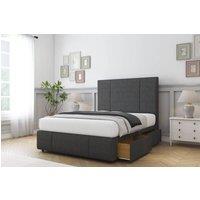 Sloomy Lancaster Naples Divan Bed Set 2 Drawers Foot-End With 26 Strutted Headboard in Light Brown | Size: Super King