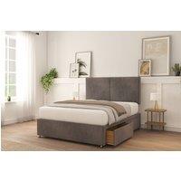 Sloomy Vienna Naples Divan Bed Set 2 Drawers Foot-End With 26 Strutted Headboard & 12 Matching Footboard in Grey | Size: Double