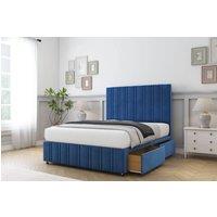 Sloomy Montana Plush Divan Bed Set 2 Drawers Same Side With 26 Strutted Headboard in Light Brown | Size: Small Single