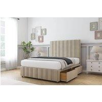 Sloomy Montana Naples Divan Bed Set 2 Drawers Foot-End With 26 Strutted Headboard in Light Sand | Size: Double