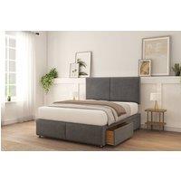 Sloomy Montana Plush Divan Bed Set 4 Drawers With 26 Strutted Headboard in Dark Grey | Size: Super King