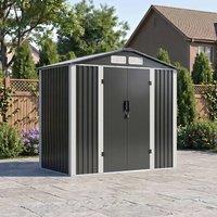 Living and Home 6 x 4FT Quick Assembly Metal Garden Storage Shed with Lockable Door in Black