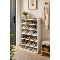 Garden Sanctuary 7-Tier Shoe Rack for Entryway in White