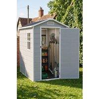 Living and Home 4x6 FT Outdoor Garden Plastic Storage Shed in Grey