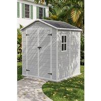 Living and Home 6x6 FT Outdoor Garden Plastic Storage Shed in Grey