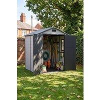 Living and Home 6x6 FT Outdoor Garden Plastic Storage Shed in Grey