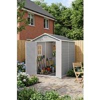 Living and Home 6x8 FT Outdoor Garden Plastic Storage Shed in Grey