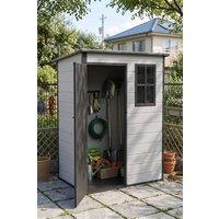 Living and Home 5x3FT Plastic Garden Storage Shed with Lockable Door in Grey