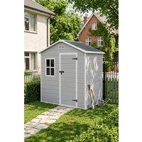 Living and Home 6x4FT Outdoor Aluminum & PP Storage Shed in Grey
