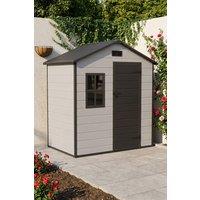 Living and Home 6x4FT Outdoor Aluminum & PP Storage Shed in Grey