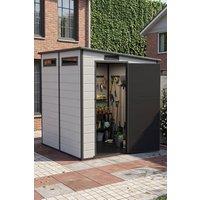 Living and Home 6x6 FT Outdoor Garden Plastic Storage Shed in Grey