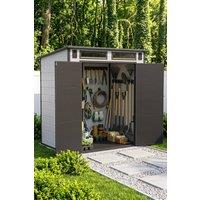 Living and Home 6 x 4FT Outdoor Garden Pent Roof Tool Storage Shed in Grey