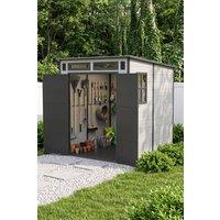 Living and Home 6 x 6FT Outdoor Garden Pent Roof Tool Storage Shed in Grey