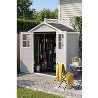 Living and Home 6x4 FT Garden Storage Shed with Lockable Door in Grey