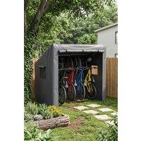 Living and Home 6x4ft Outdoor Bike Tent Storage Shelter with Roll-Up Door in Dark Grey