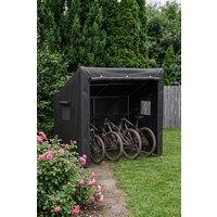 Living and Home 6x4ft Outdoor Garden Bike Shelter Tent with Roll-Up Zipper Door in Black