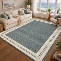 Livabliss Fifth Avenue Gilded Border Rug in Blue | Size: 153 cm x 220 cm