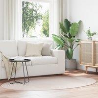 Berkfield Home Rug 'HUARTE' Sand 120x170 cm Oval in Beige | Size: Medium