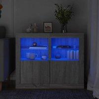 Berkfield Home Side Cabinets with LED Lights 2 pcs Grey Sonoma Engineered Wood